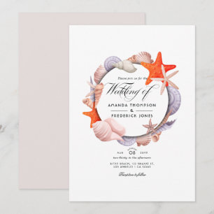 Invitation de mariage de plage d'été