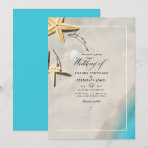 Invitation de mariage de plage d'été