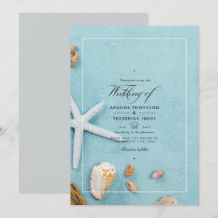 Invitation de mariage de plage d'été