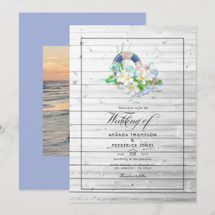 Invitation de mariage de plage rustique d'été phot