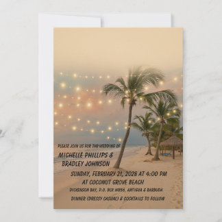 Invitation de mariage de plage tropicale | Elégant