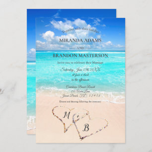 Invitation de mariage de plage tropicale moderne