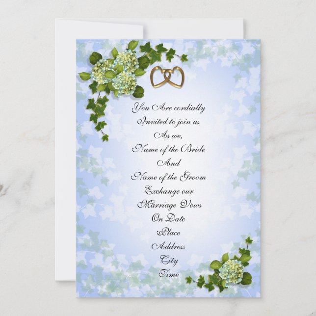 Invitation de mariage de printemps Hydrangeas (Devant)