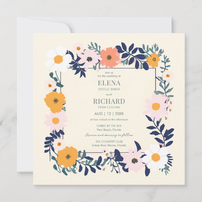 Invitation de mariage de printemps Wildlfower (Devant)