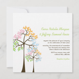 Invitation de mariage de région boisée de forêt de