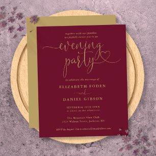 Invitation de mariage de soirée pas chère en Bourg