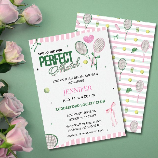 Invitation de mariage de tennis Perfect Match  (Créateur téléchargé)