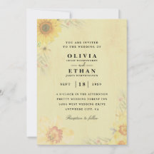 invitation de mariage de tournesol occidental