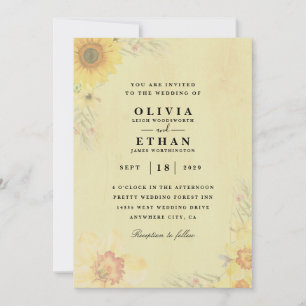 invitation de mariage de tournesol occidental
