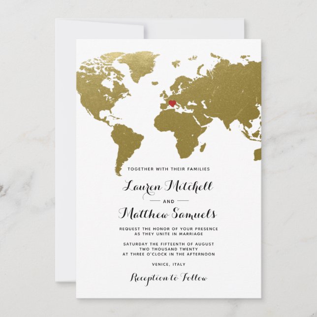 Invitation de mariage de voyage de destination (Devant)
