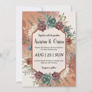 invitation de mariage de wild western boho