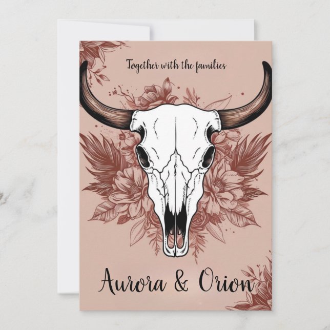 invitation de mariage de wild western boho (Devant)