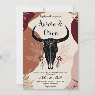 invitation de mariage de wild western boho