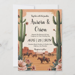 invitation de mariage de wild western boho
