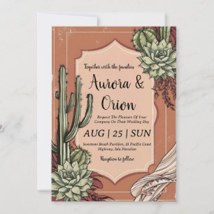 invitation de mariage de wild western boho