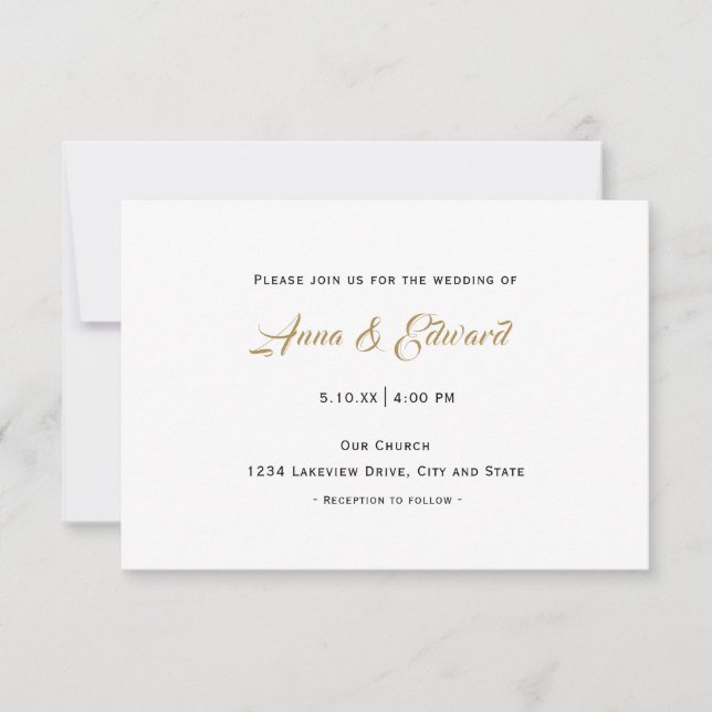 Invitation de mariage décontractée et élégante (Devant)