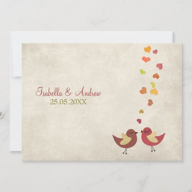 Invitation de mariage d'entretien d'amour (Devant)