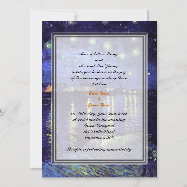 Invitation de mariage des parents de la mariée et  (Devant)