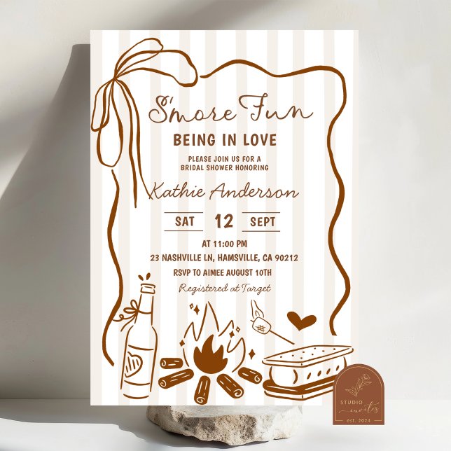 Invitation de mariage dessinée à la main avec S'mo (Créateur téléchargé)