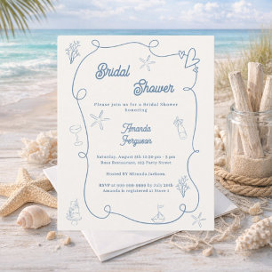 Invitation de mariage dessinée à la main avec une 