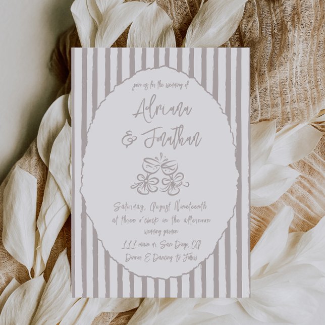 Invitation de mariage dessinée à la main minimale (Créateur téléchargé)