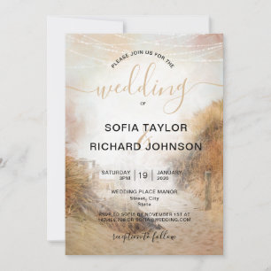 Invitation de mariage Destination Plage de dunes d