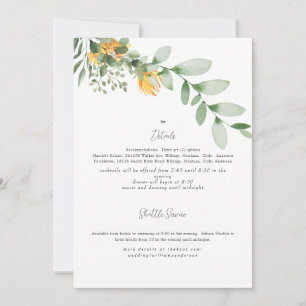 Invitation de mariage détaillée au tournesol forme
