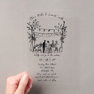 Invitation de mariage d'été esquissée