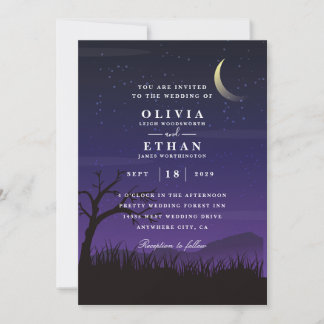 invitation de mariage d'Halloween violet