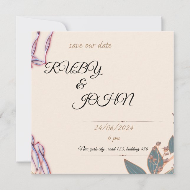 invitation de mariage d'hiver  (Devant)