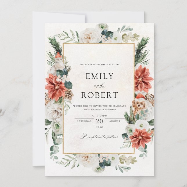 Invitation de mariage d'hiver (Devant)