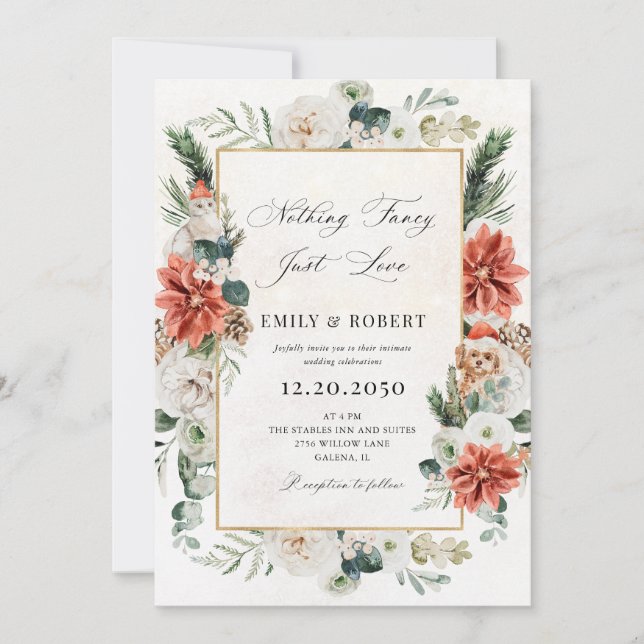 Invitation de mariage d'hiver (Devant)