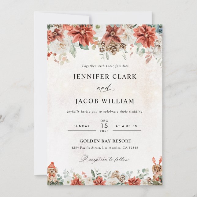 Invitation de mariage d'hiver (Devant)