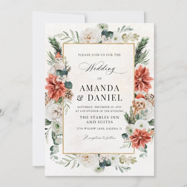 Invitation de mariage d'hiver (Devant)