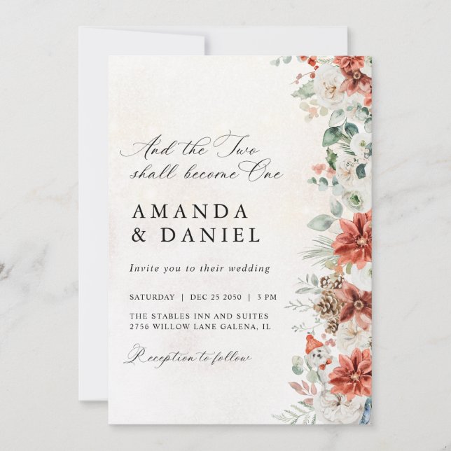 Invitation de mariage d'hiver (Devant)