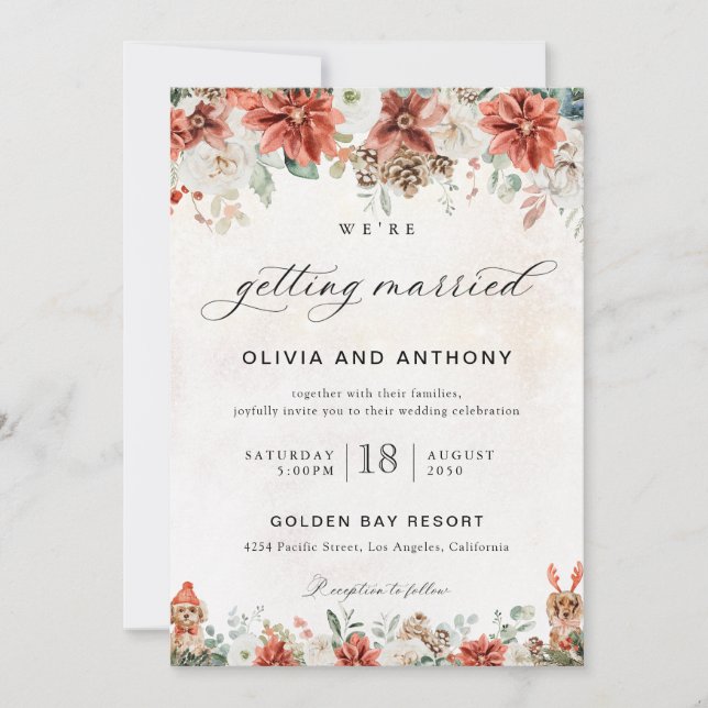 Invitation de mariage d'hiver (Devant)
