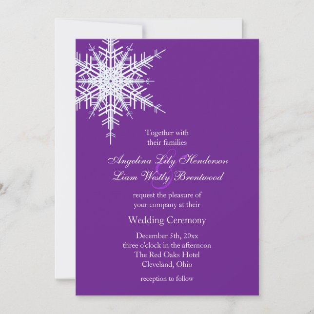 Invitation de mariage d'hiver (Devant)