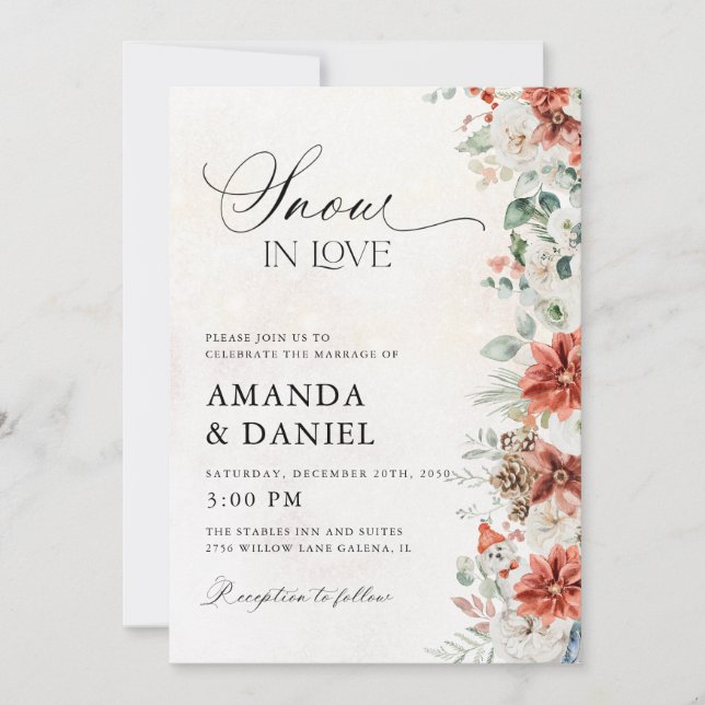 Invitation de mariage d'hiver (Devant)