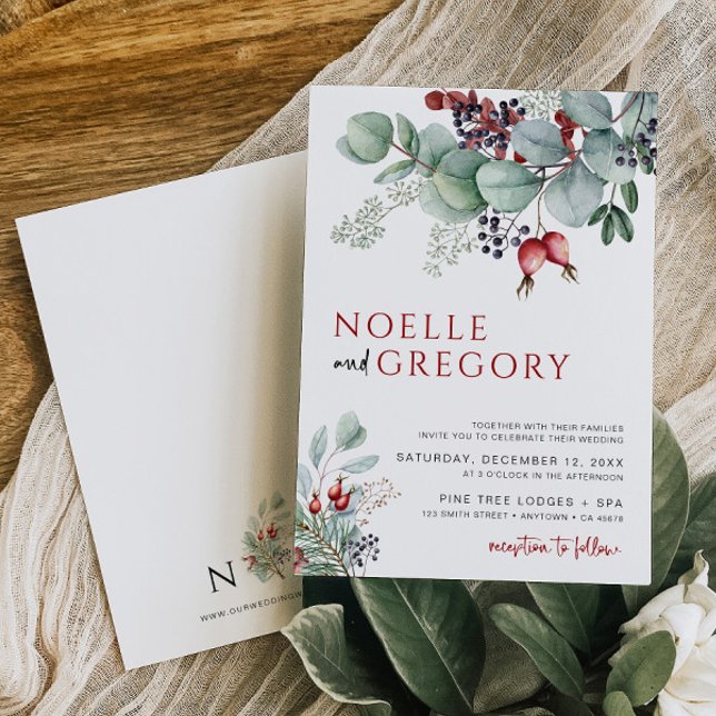 Invitation de mariage d'hiver Eucalyptus Botanical (Créateur téléchargé)