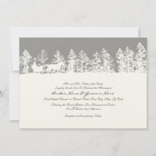Invitation de mariage d'hiver gris et blanc
