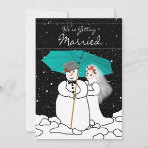 INVITATION DE MARIAGE D'HIVER - SNOWMAN COUPLE