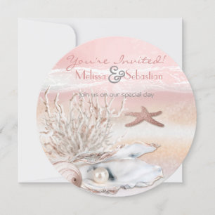 Invitation de mariage Dream Shore Beach Peach