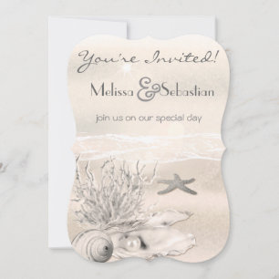 Invitation de mariage Dream Shore Beach Sepia