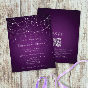Invitation de mariage du code QR de la chaîne viol