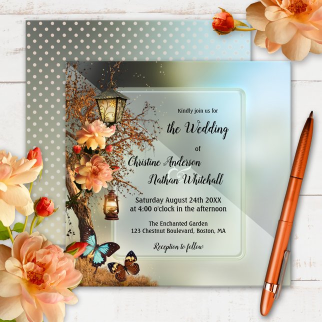 Invitation de mariage du jardin enchantée géométri (Créateur téléchargé)