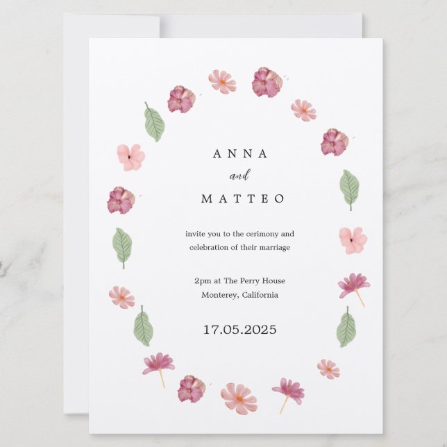Invitation de mariage du printemps (Devant)