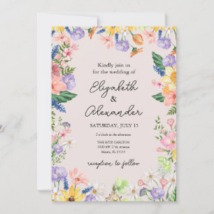 Invitation de mariage du printemps fleur sauvage