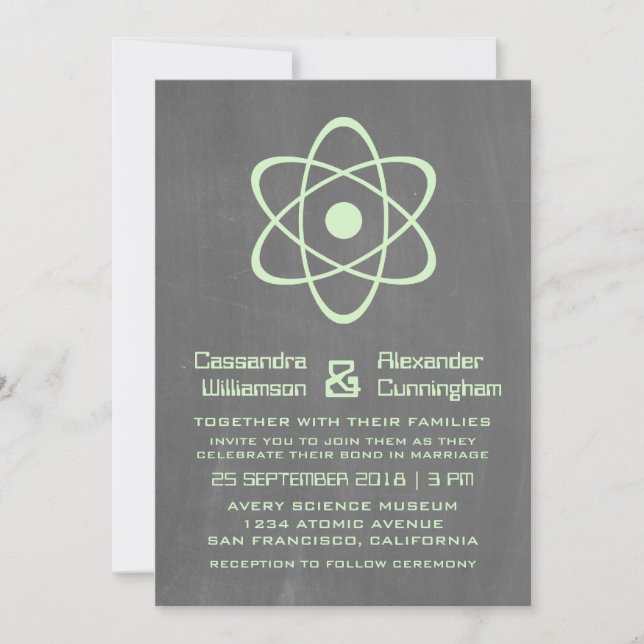 Invitation de mariage du tableau de bord atomique  (Devant)