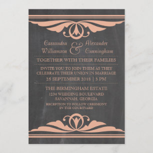 Invitation de mariage du tableau de bord corail dé