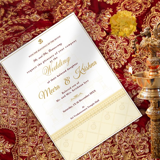 Invitation de mariage du temple indien (Créateur téléchargé)
